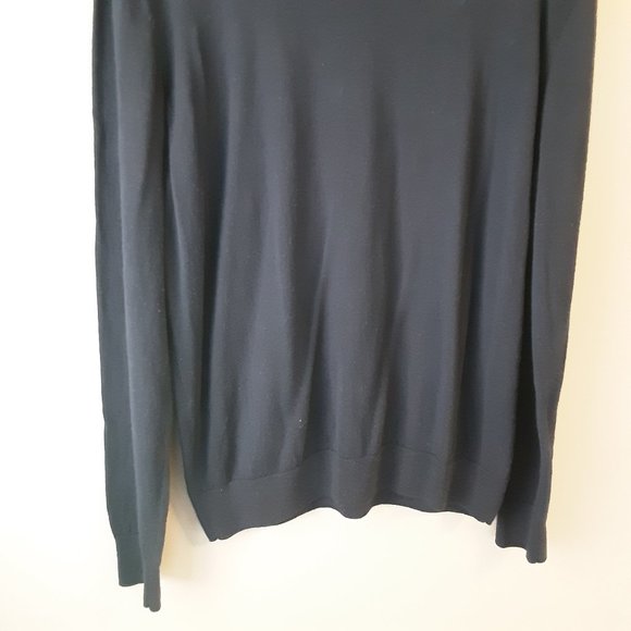 Black Brown 1826  Men's Navy Blue Mock Neck 100% Merino Wool Sweater Size XL - Picture 5 of 15